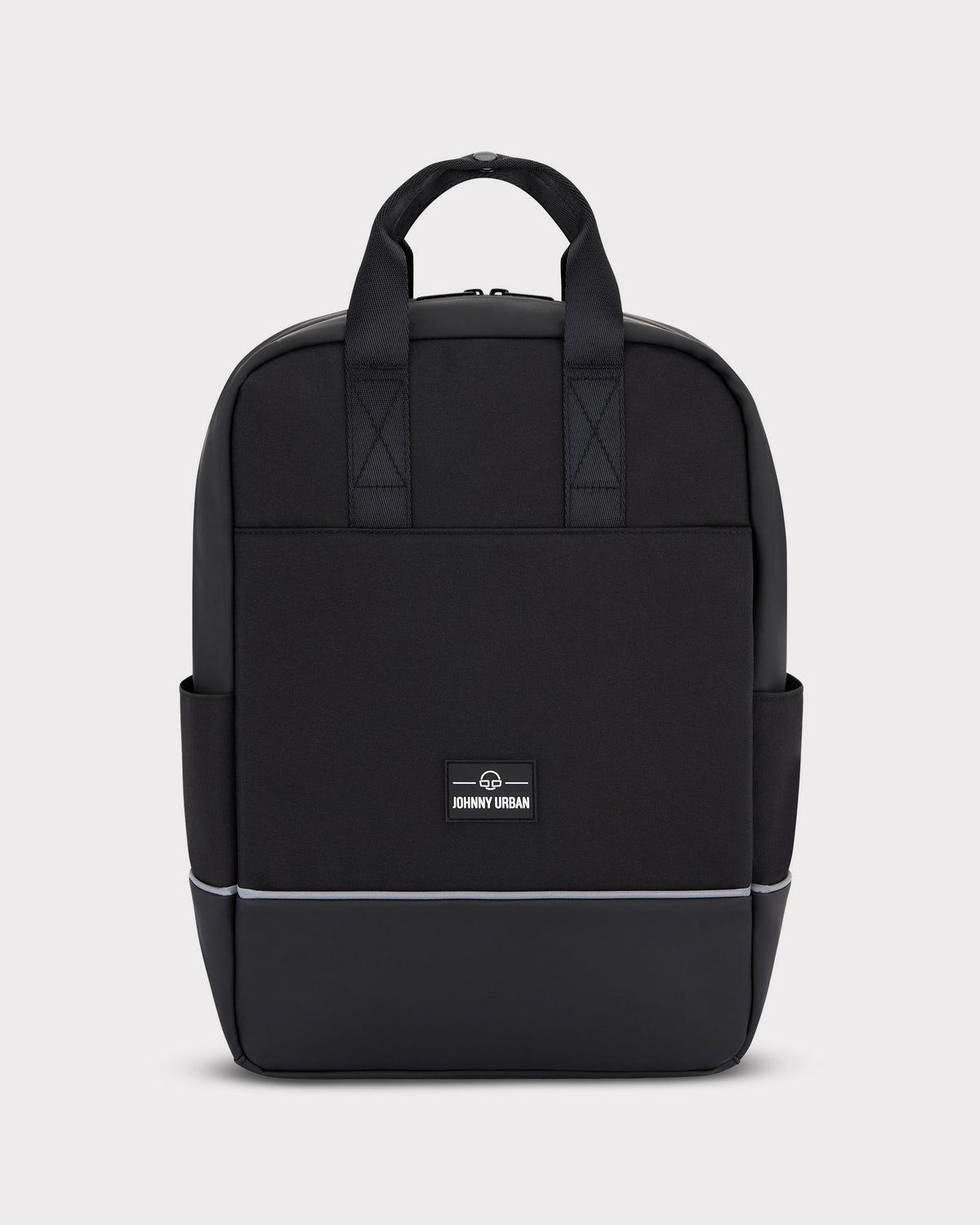 Schwarzer Johnny Urban Rucksack 'Jona Medium' mit Fronttasche und seitlichen Flaschenhaltern fürs Fahrrad