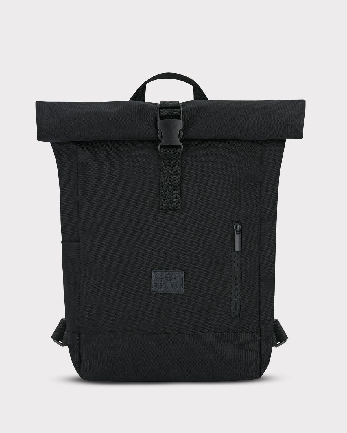 Schwarzer Rolltop Rucksack 'Robin Small' von Johnny Urban mit Frontreißverschluss und Verschlussriemen