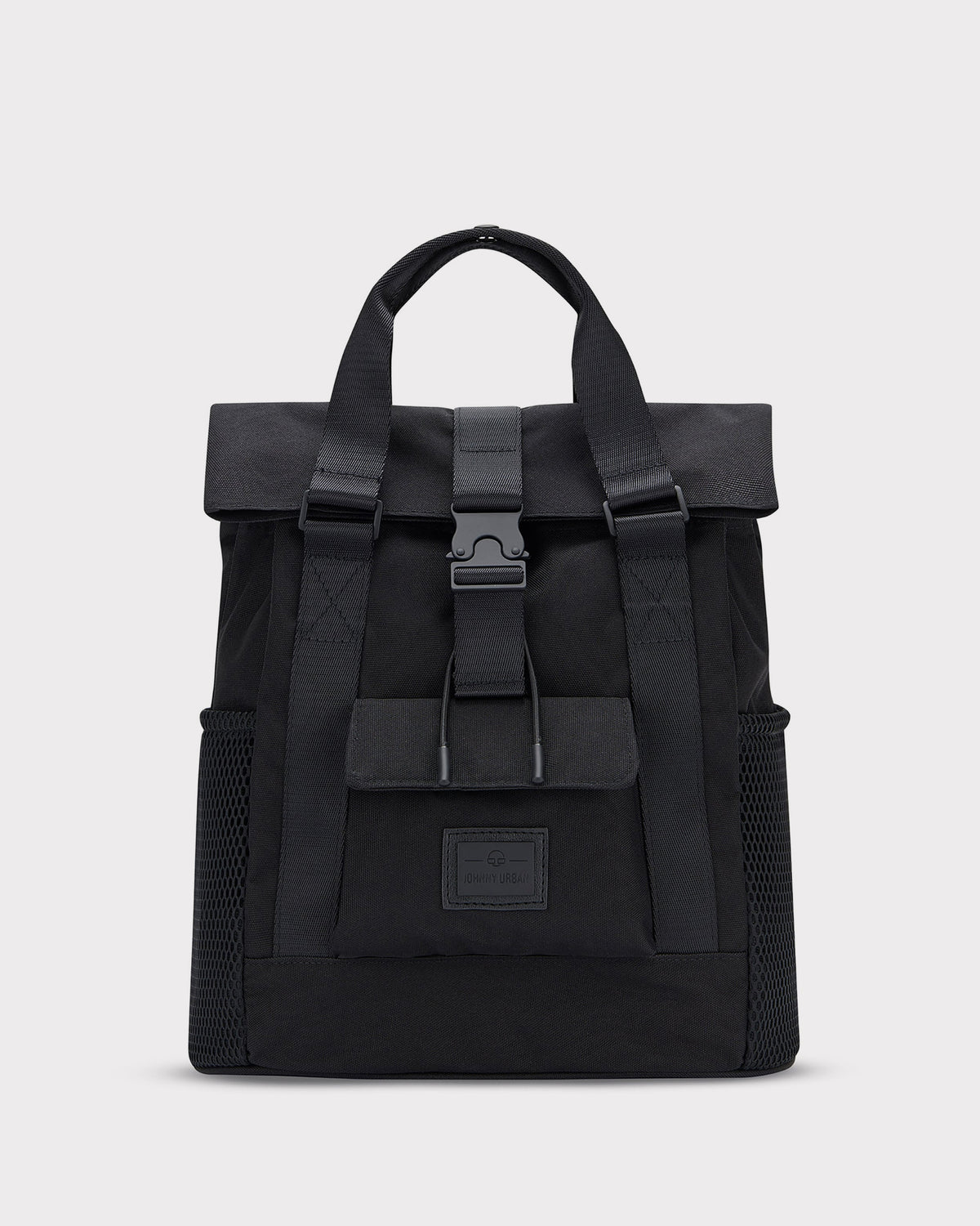 Schwarzer Johnny Urban Rucksack 'Jules' mit Kordelzug und Schnallenverschluss