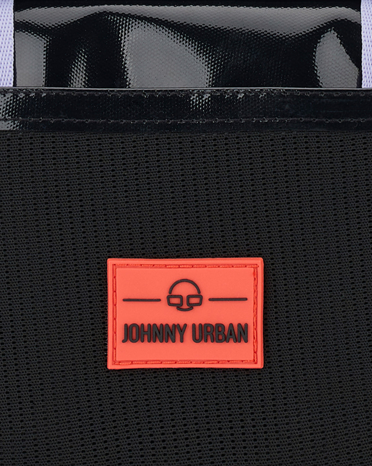 Schwarze wasserabweisende Lenkertasche Fahrrad 'Nelson' mit rotem Johnny Urban Markenlabel