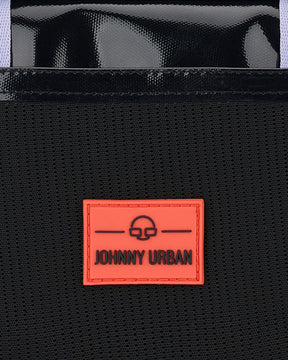 Schwarze wasserabweisende Lenkertasche Fahrrad 'Nelson' mit rotem Johnny Urban Markenlabel