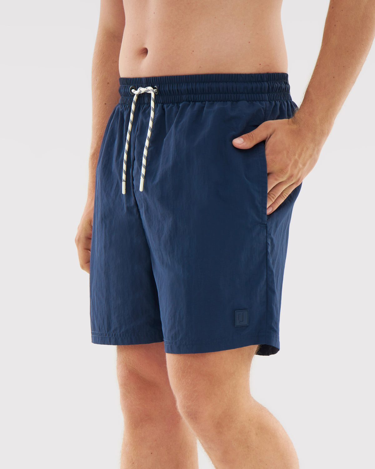 Navyblaue Herren-Badehose 'Jay' mit Kordelzug und Seitentaschen