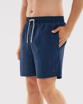 Navyblaue Herren-Badehose 'Jay' mit Kordelzug und Seitentaschen