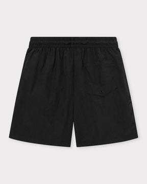 Schwarze Badehose 'Jay' mit elastischem Bund und Gesäßtasche mit Klappe