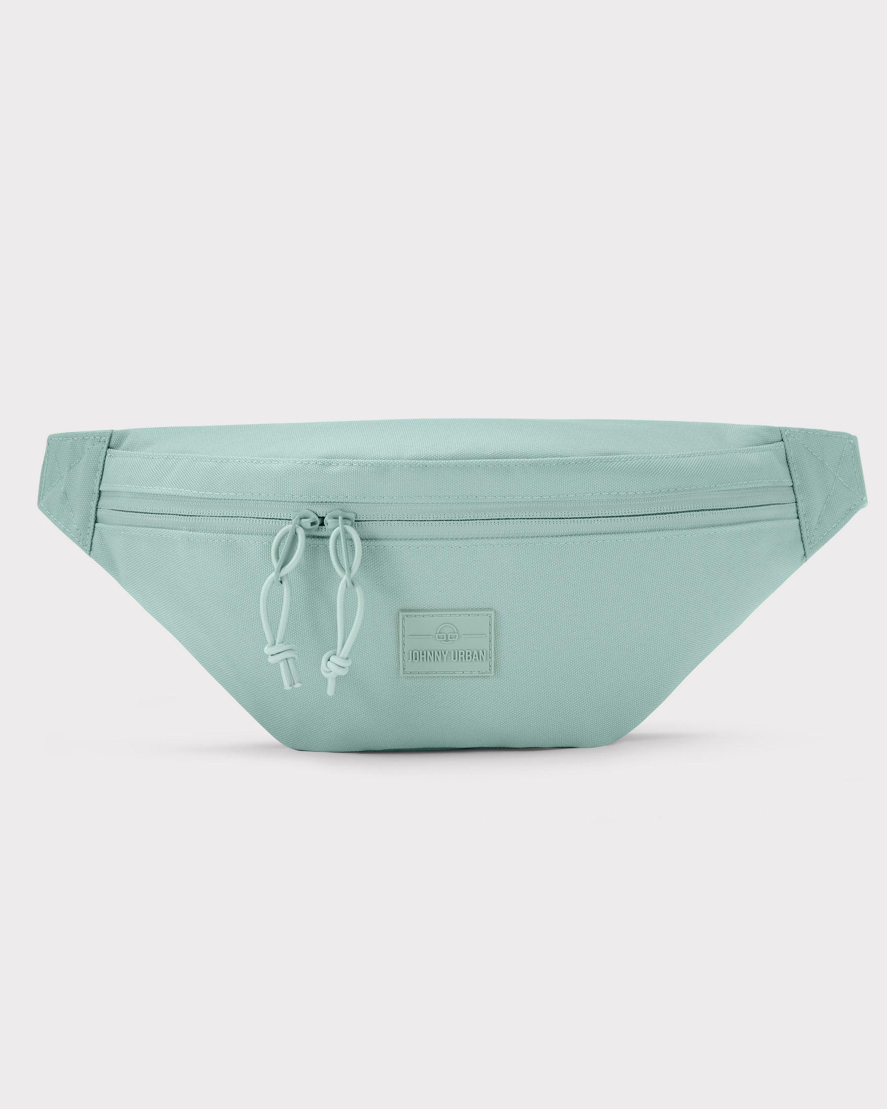 Johnny Urban Bauchtasche 'Erik Large' in Mint mit zwei Reißverschlüssen und Logo-Patch vorne