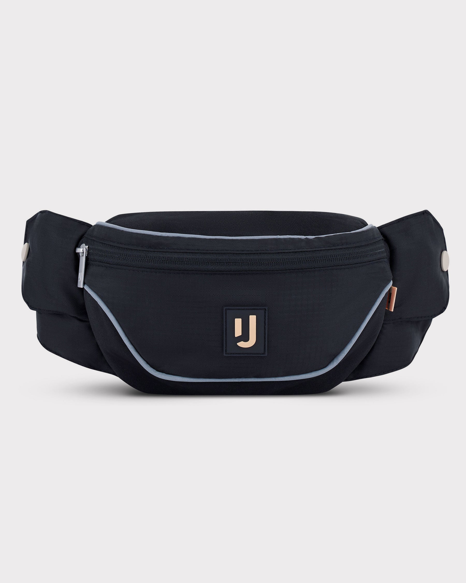 Schwarze 2in1 Bauchtasche 'Jimmy' von Johnny Urban mit reflektierenden Kanten und Reißverschlussfach