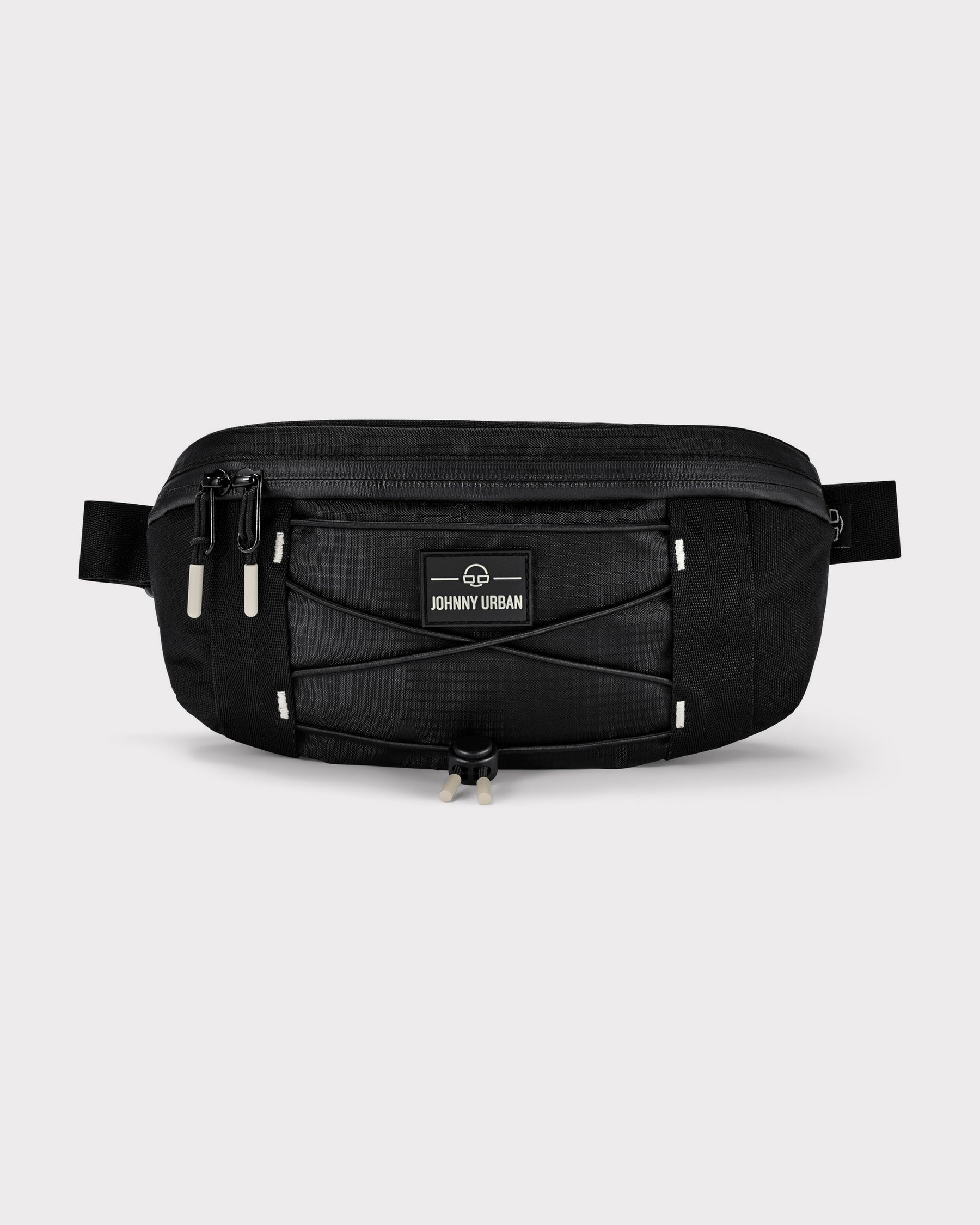 Schwarze Bauchtasche 'Devin' von Johnny Urban mit elastischem Frontband und Reißverschluss