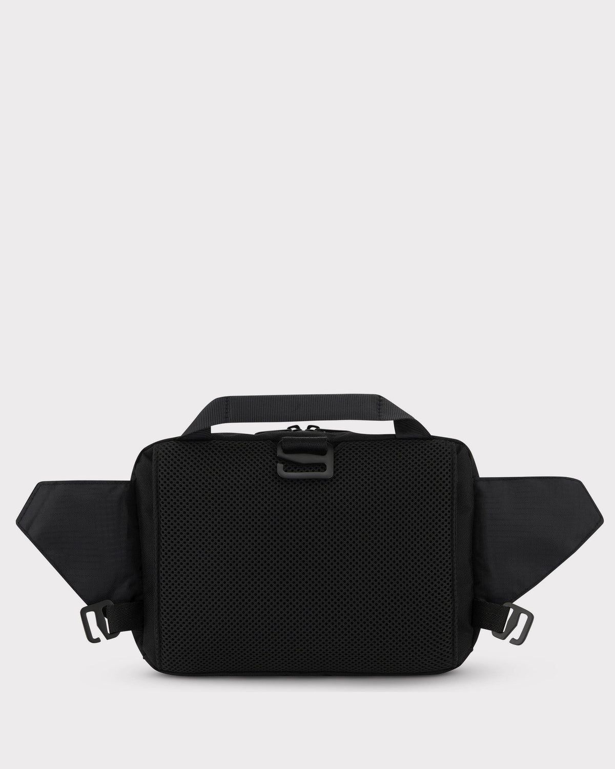 Schwarze Johnny Urban Bauchtasche 'Travis' aus Mesh-Material, mit verstellbaren Seitenriemen und Tragegriff