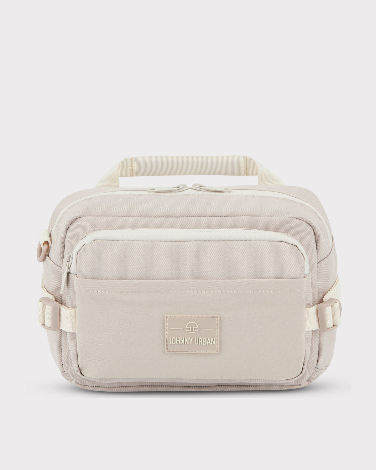 Beige Bauchtasche 'Travis' von Johnny Urban mit zwei Reißverschlusstaschen und Logo vorne