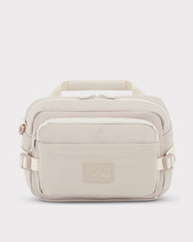 Beige Bauchtasche 'Travis' von Johnny Urban mit zwei Reißverschlusstaschen und Logo vorne