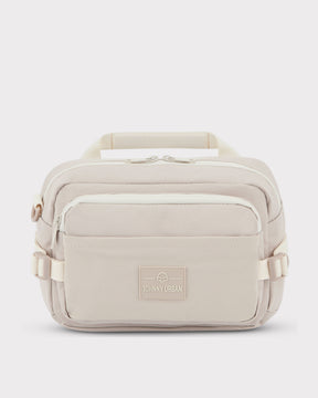 Beige Bauchtasche 'Travis' von Johnny Urban mit zwei Reißverschlusstaschen und Logo vorne