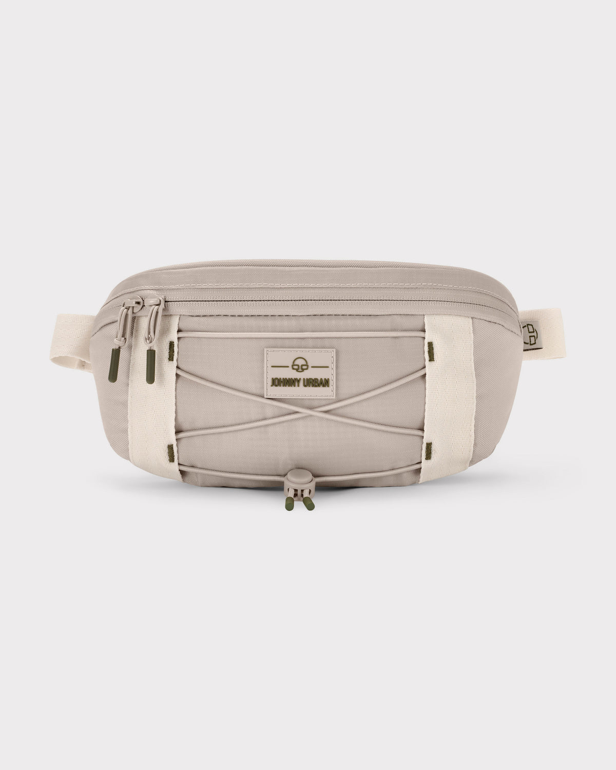 Beige Bauchtasche 'Devin' von Johnny Urban mit Reißverschlüssen und elastischem Frontband