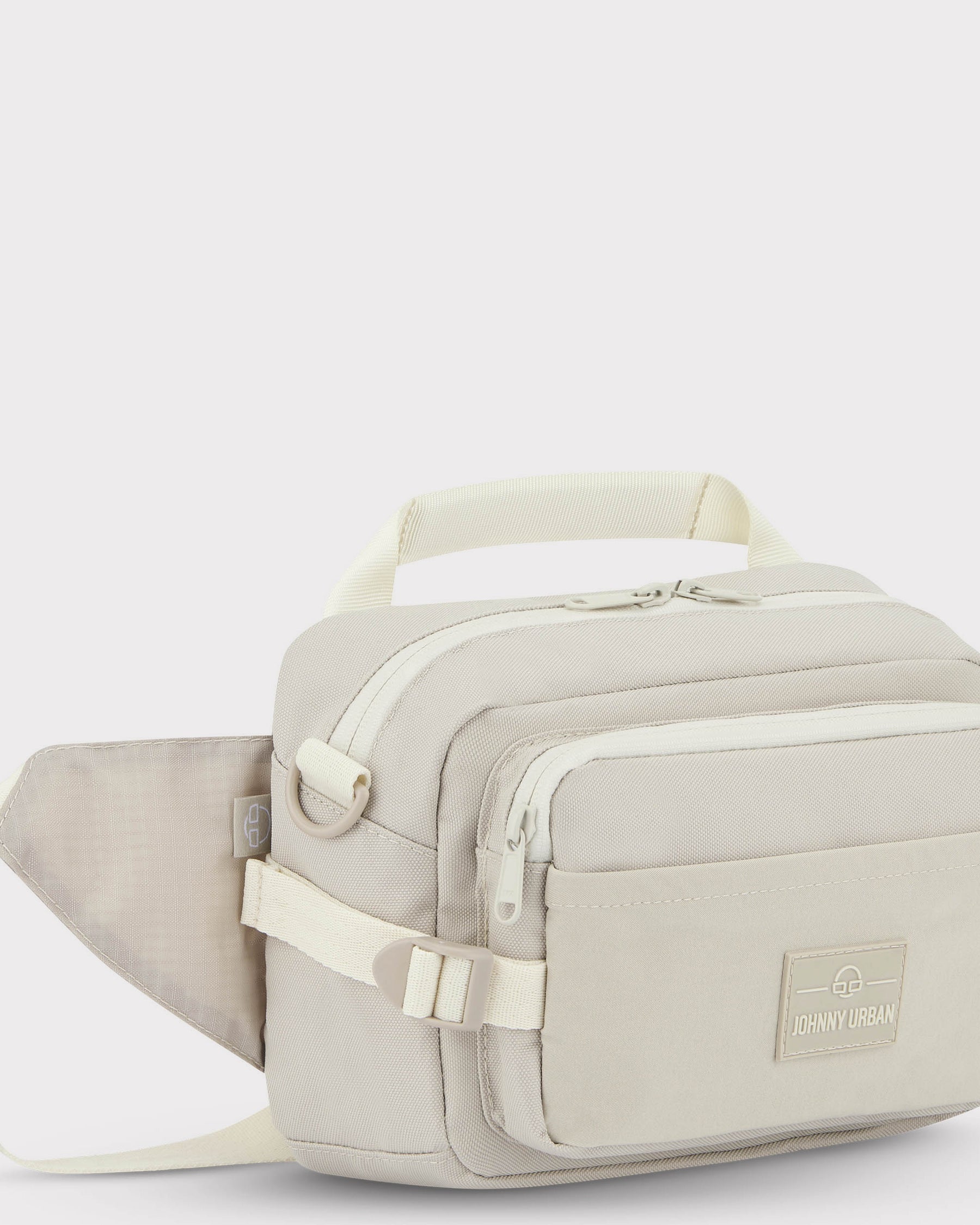 Beige Bauchtasche 'Travis' von Johnny Urban mit mehreren Reißverschlusstaschen und verstellbarem Gurt