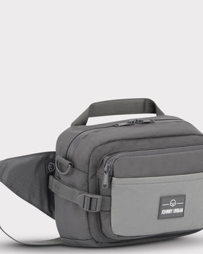 Graue Bauchtasche 'Travis' von Johnny Urban mit Fronttasche und verstellbarem Gurt