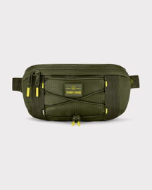 Olivefarbene Bauchtasche 'Devin' von Johnny Urban mit Reißverschluss und elastischem Kordelzug vorne