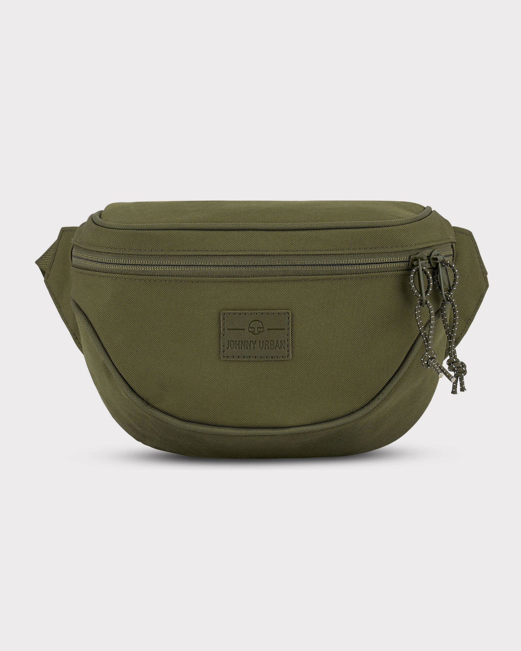 Olivegrüne Bauchtasche 'Ben' von Johnny Urban mit Reißverschluss und Markenlogo