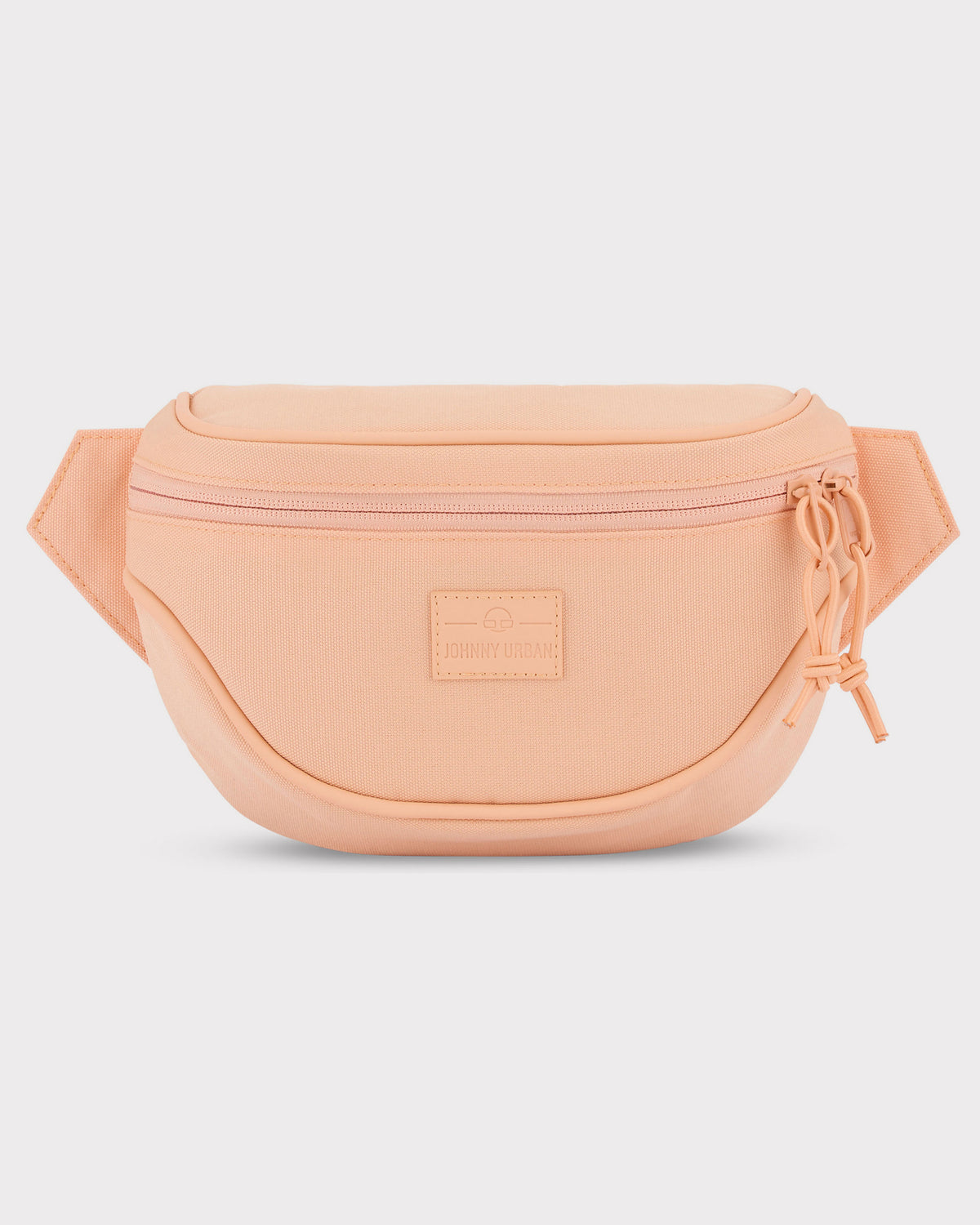 Pfirsichfarbene Bauchtasche 'Ben' von Johnny Urban mit zwei Reißverschlüssen und Lederetikett