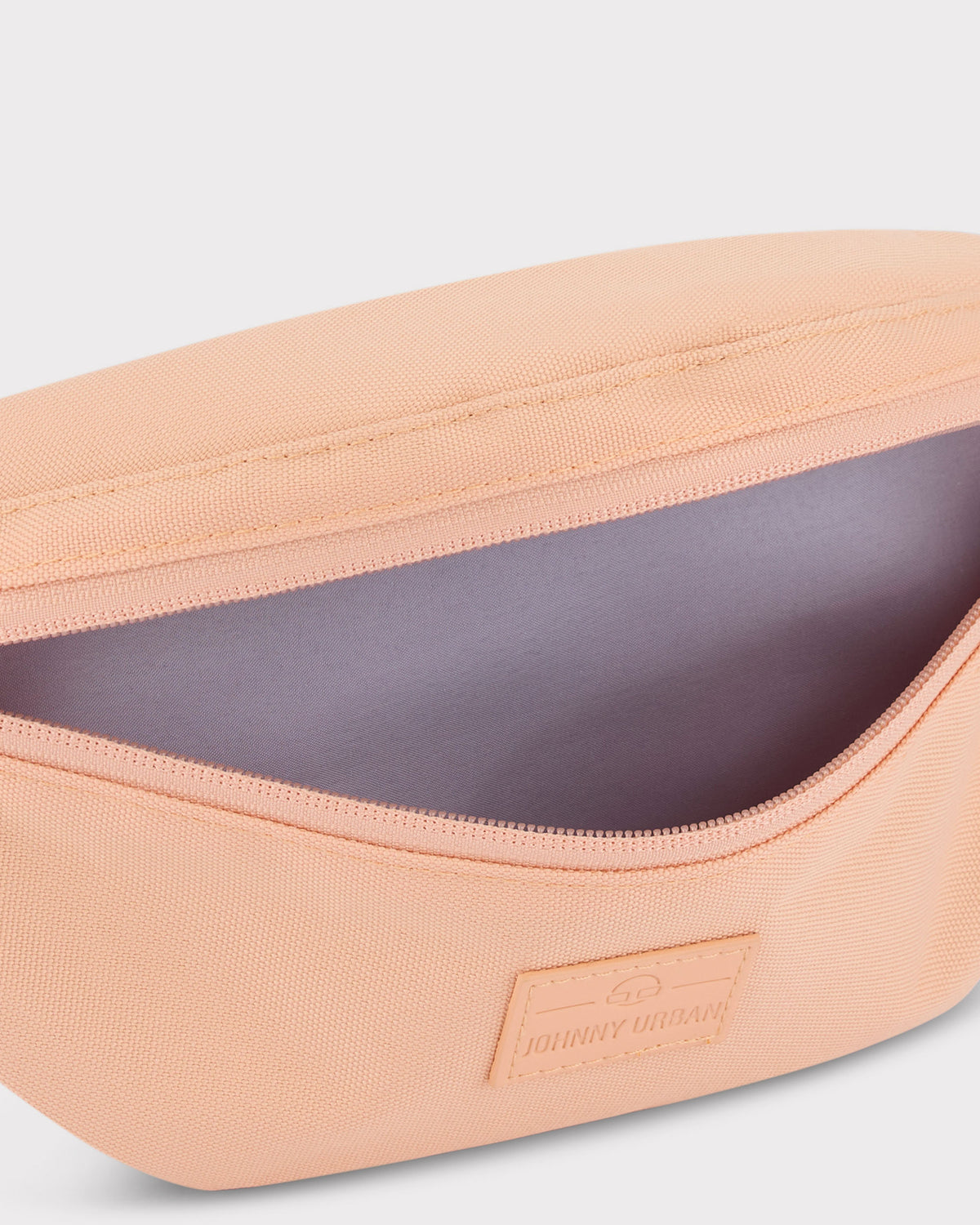 Johnn Urban Bauchtasche 'Erik Small' in Beige mit offenem Reißverschluss und grauem Innenfutter