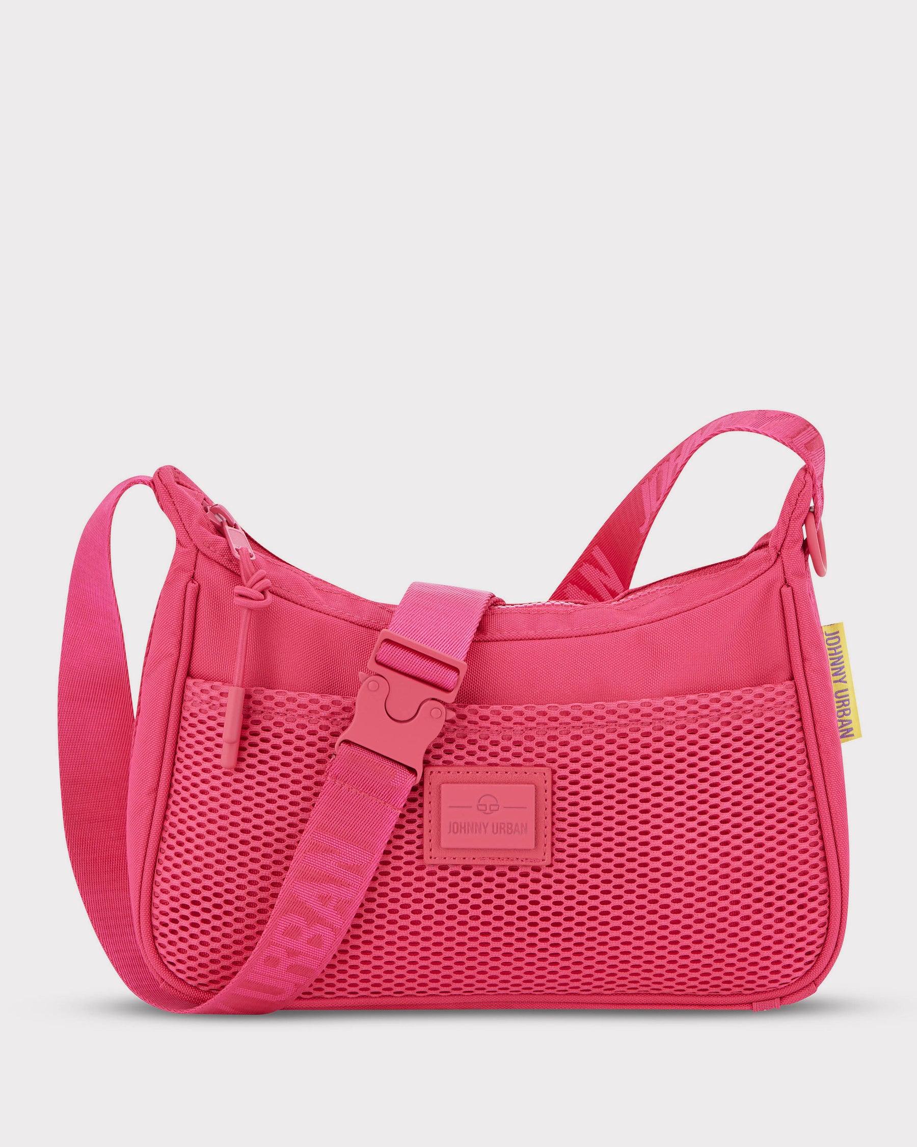 Johnny Urban Handtasche 'Maddy' in Pink mit Netzfronttasche und verstellbarem Schulterriemen