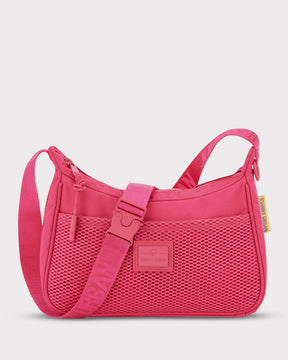 Johnny Urban Handtasche 'Maddy' in Pink mit Netzfronttasche und verstellbarem Schulterriemen
