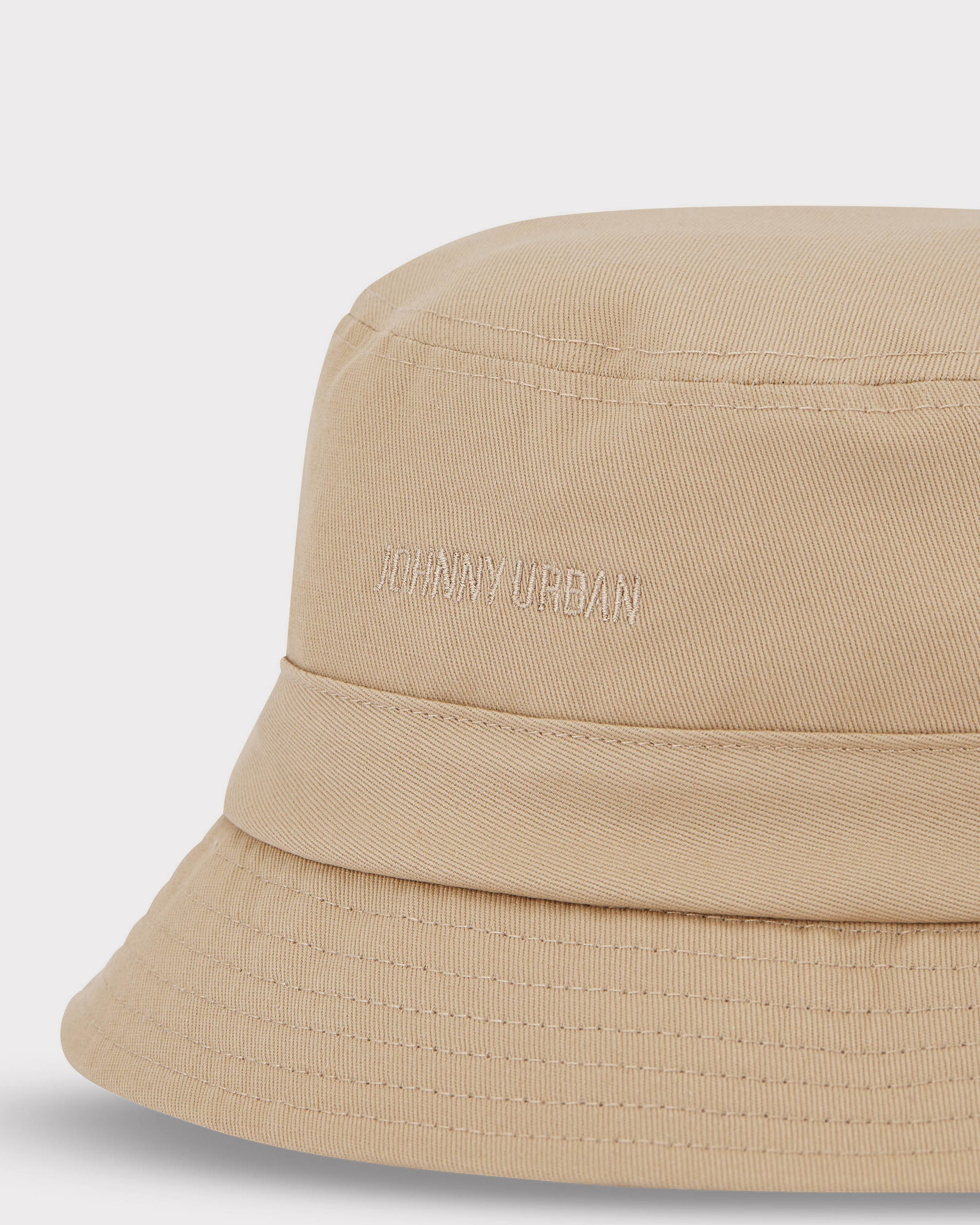 Beiger Bucket Hat 'Gill' von Johnny Urban mit Ton-in-Ton-Logo-Stickerei