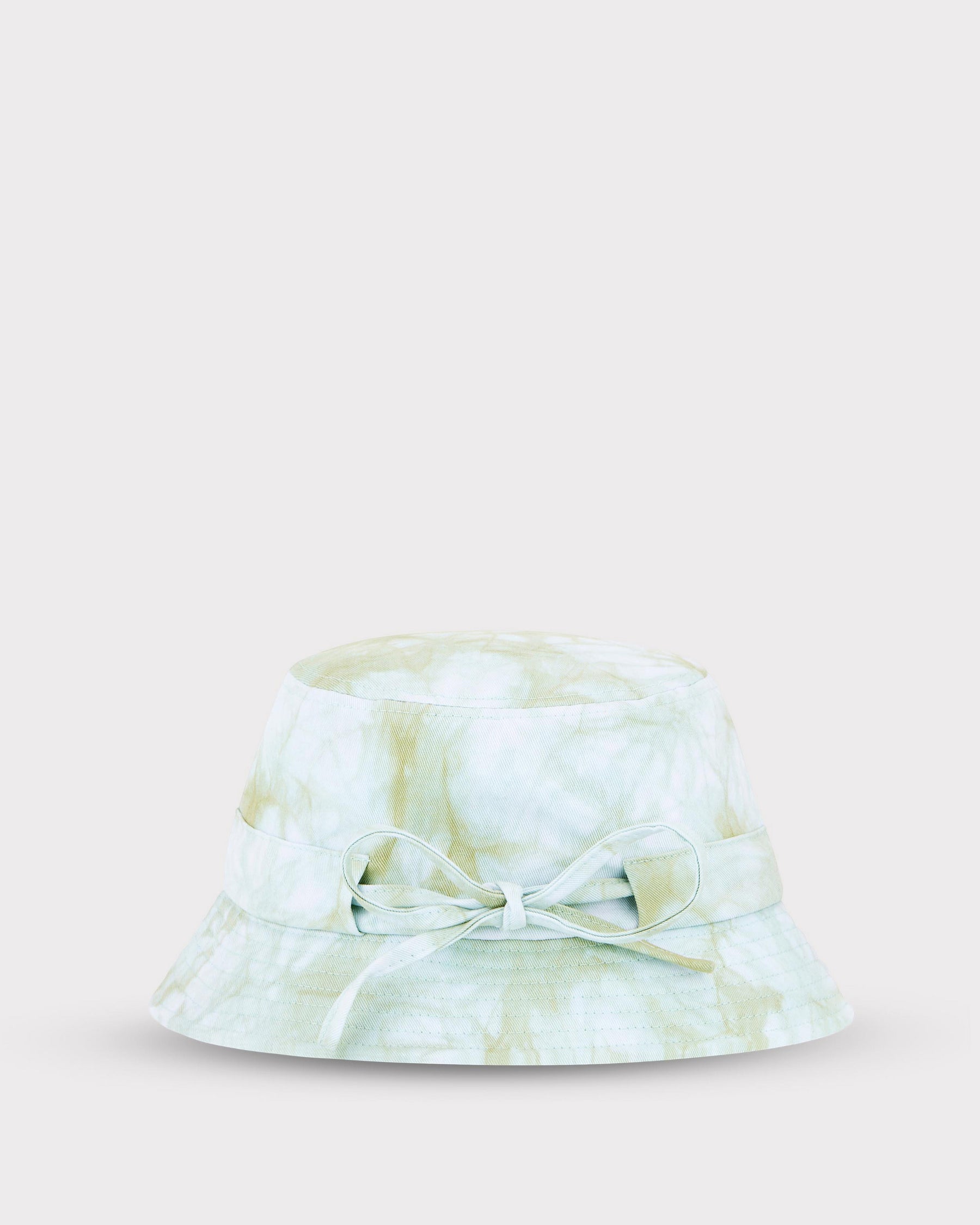 Johnny Urban Bucket Hat ‚Gill‘ in blassgrüner Batikmusterung mit Schleife