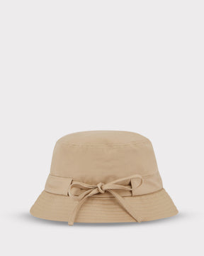 Beiger Bucket Hat 'Gill' mit dekorativer Schleife aus Stoff