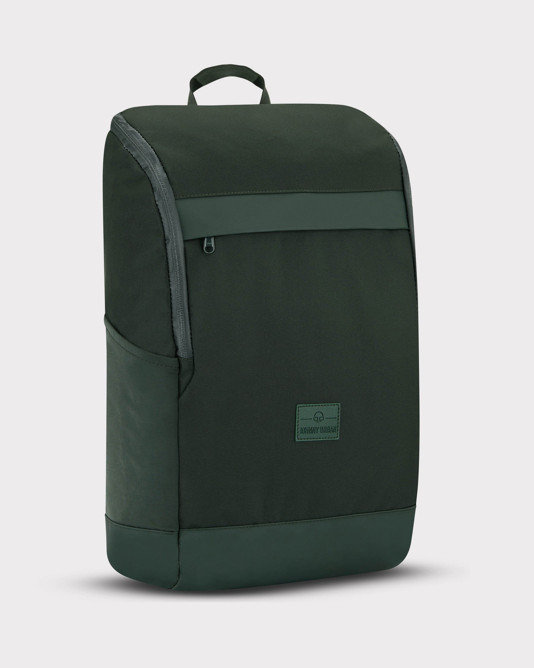 Grüner Business-Rucksack Jasper von Johnny Urban mit schlankem rechteckigem Design und Fronttasche mit Reißverschluss