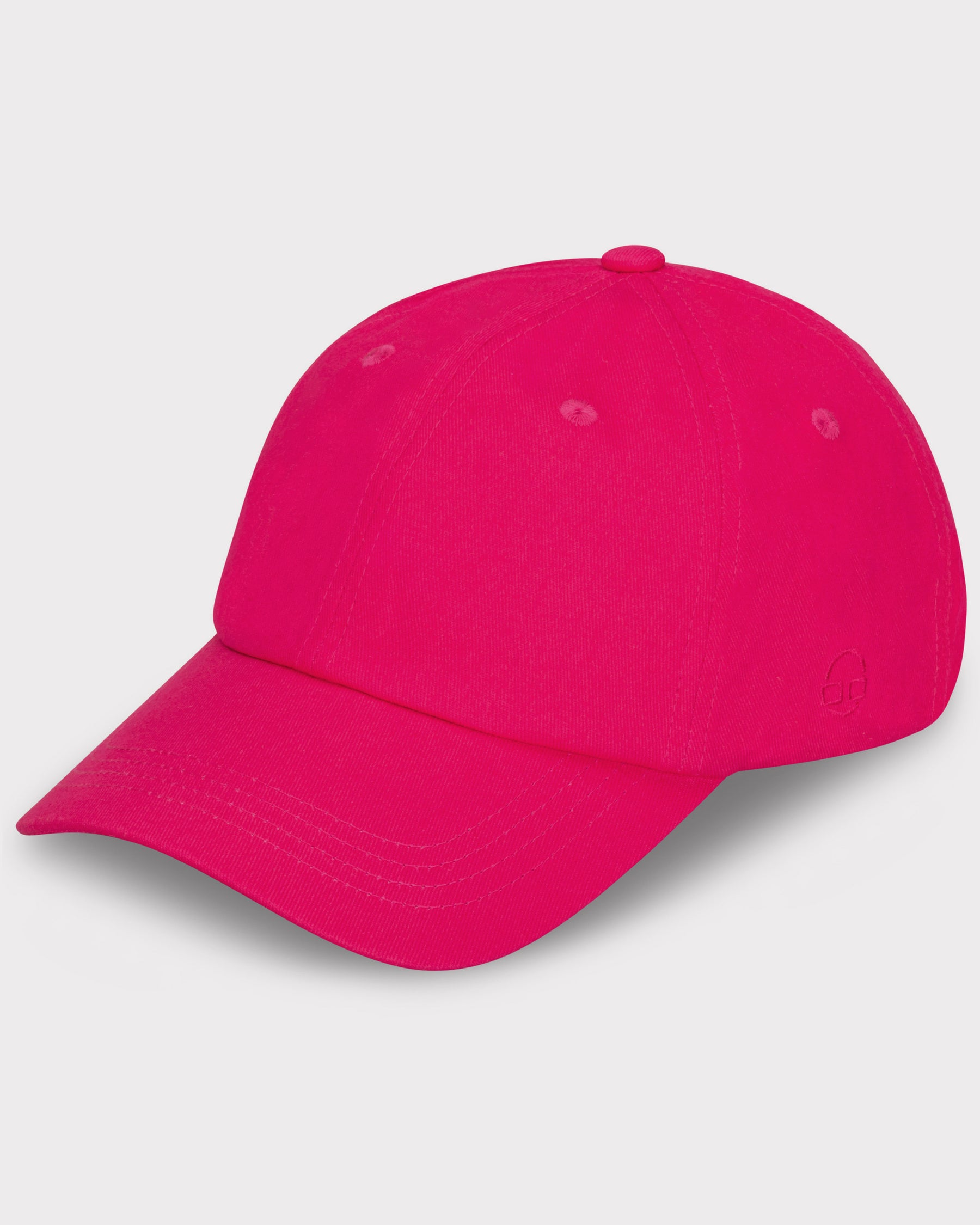 Pinkfarbene Canvas-Cap für Damen Modell 'Jen' mit gebogenem Schirm