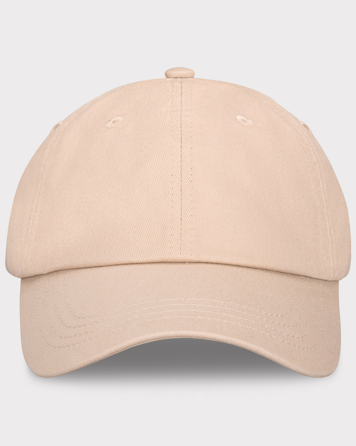 Beige Canvas Cap 'Jen' mit gebogenem Schirm und sechs Belüftungsösen