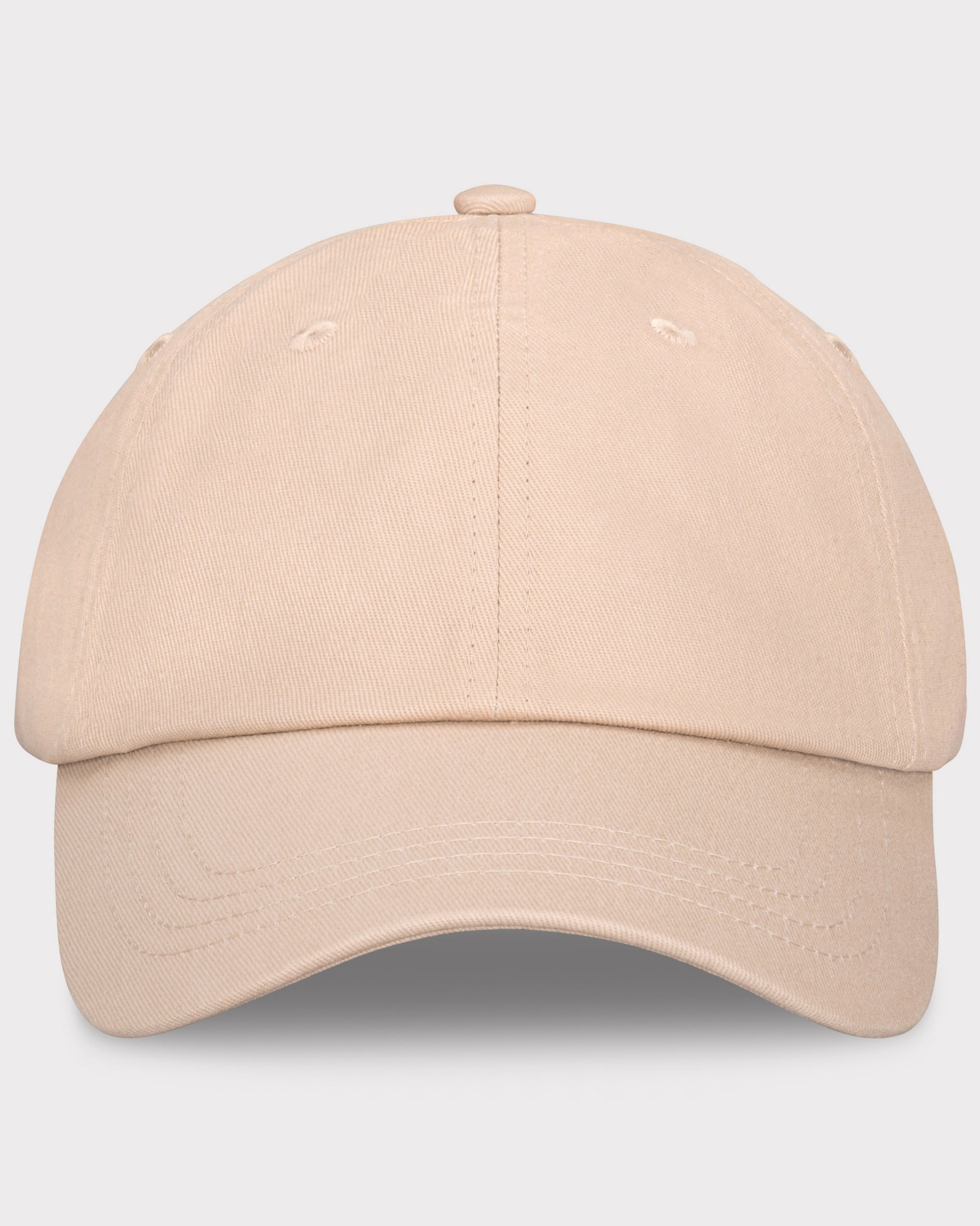 Beige Canvas Cap 'Jen' mit gebogenem Schirm und sechs Belüftungsösen