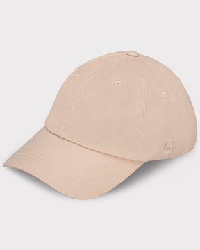 Beige Canvas Cap 'Jen' mit gebogenem Schirm und kleiner Stickerei seitlich