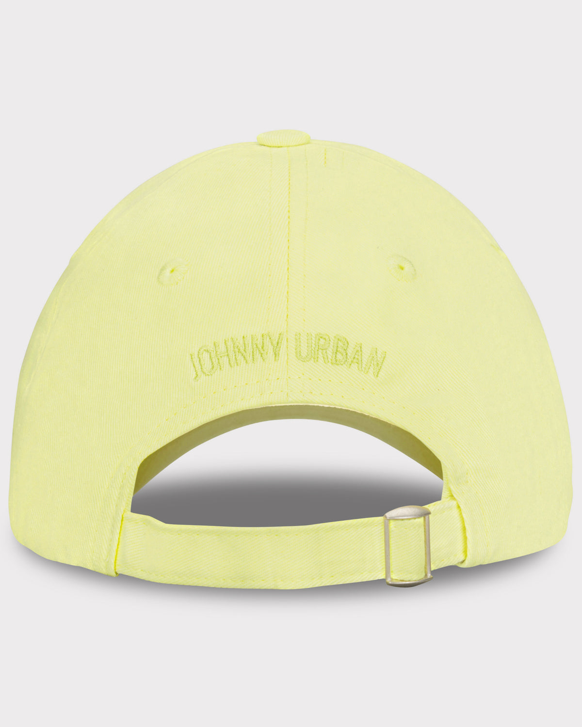 Limefarbene Cap „Jen“ aus Canvas mit verstellbarem Riemen und gesticktem ‚Johnny Urban‘-Schriftzug hinten