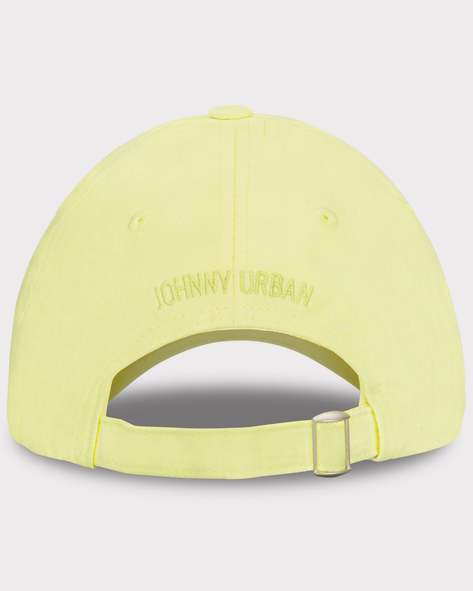 Limefarbene Cap „Jen“ aus Canvas mit verstellbarem Riemen und gesticktem ‚Johnny Urban‘-Schriftzug hinten