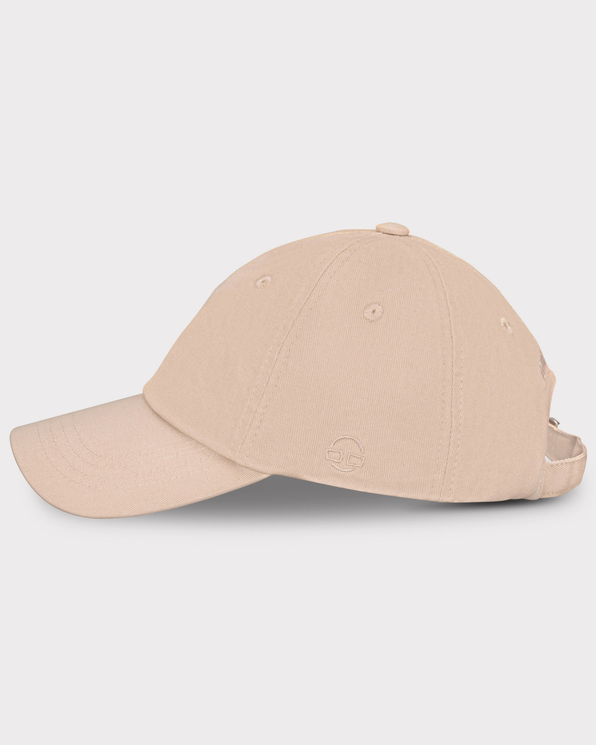 Beige Damen-Cap 'Jen' aus Baumwolle mit verstellbarem Riemen und gesticktem Logo