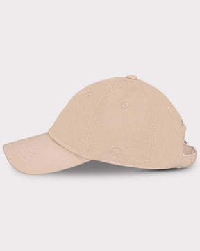 Beige Damen-Cap 'Jen' aus Baumwolle mit verstellbarem Riemen und gesticktem Logo
