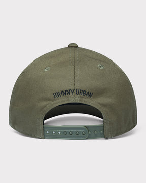Olivefarbene Snapback-Cap "Jason" von Johnny Urban mit verstellbarem Verschluss und gesticktem Logo