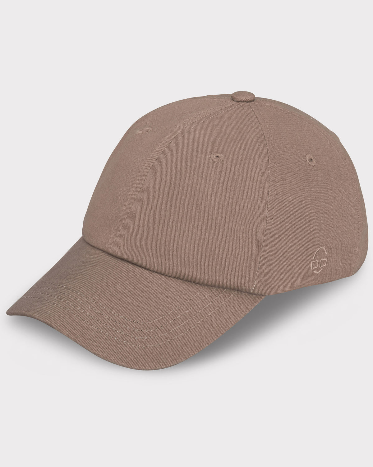 Braune Cap 'Jen' mit gebogenem Schirm und filigranem Logo links