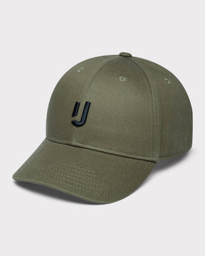 Olivefarbene Cap 'Jason' mit schwarzem aufgesticktem Logo