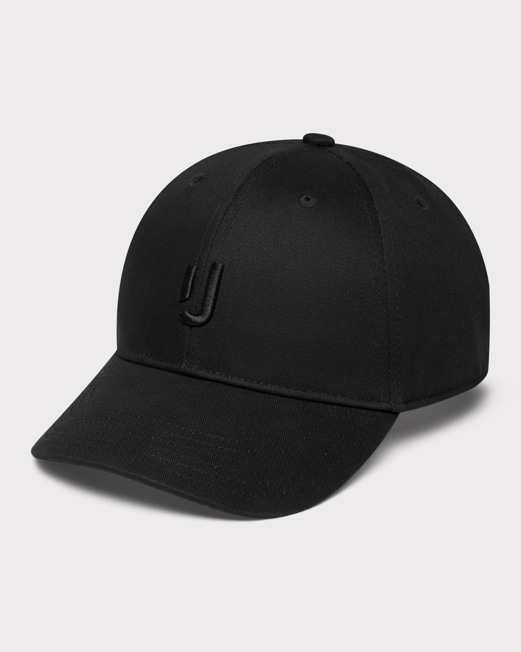 Schwarze Cap 'Jason' mit dezentem gewebtem Logo an der Vorderseite