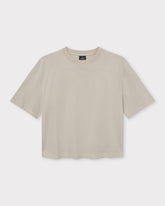 Beige Crop-T-Shirt ‚Zoey‘ von Johnny Urban mit Rundhalsausschnitt und kurzen Ärmeln