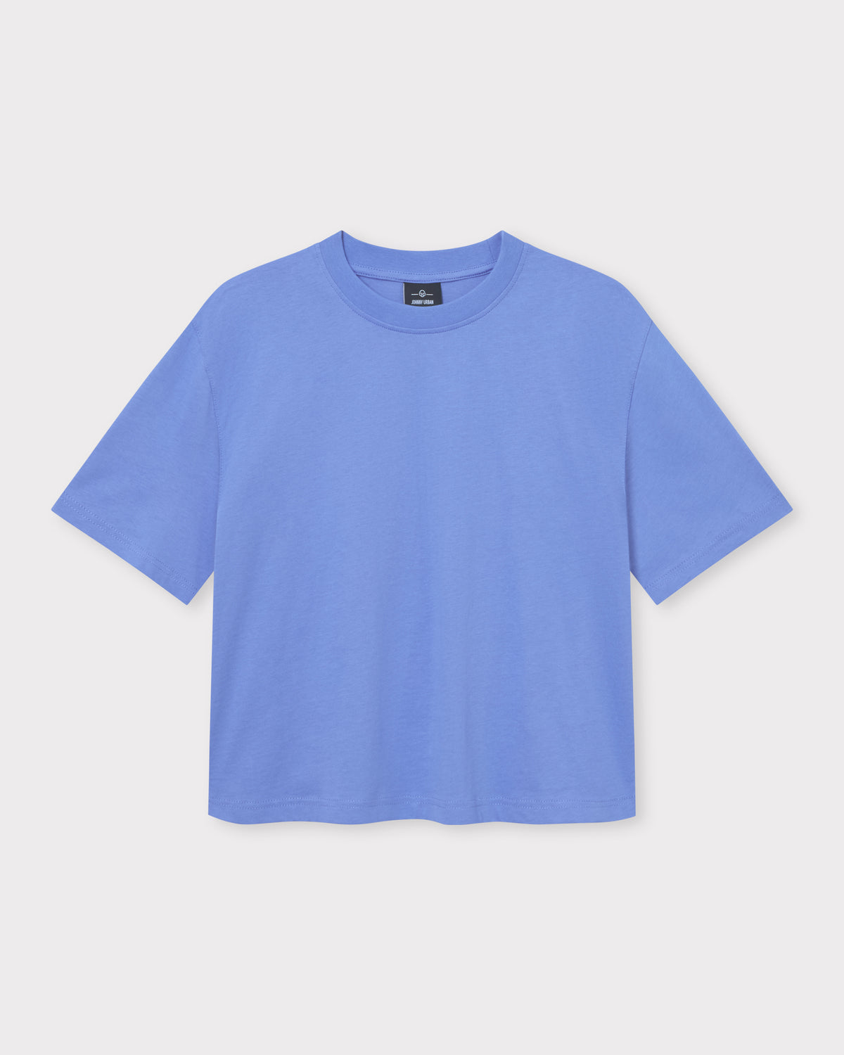 Cropped T-Shirt 'Zoey JU' von Johnny Urban in Blaulila, kurzärmlig, rundhals