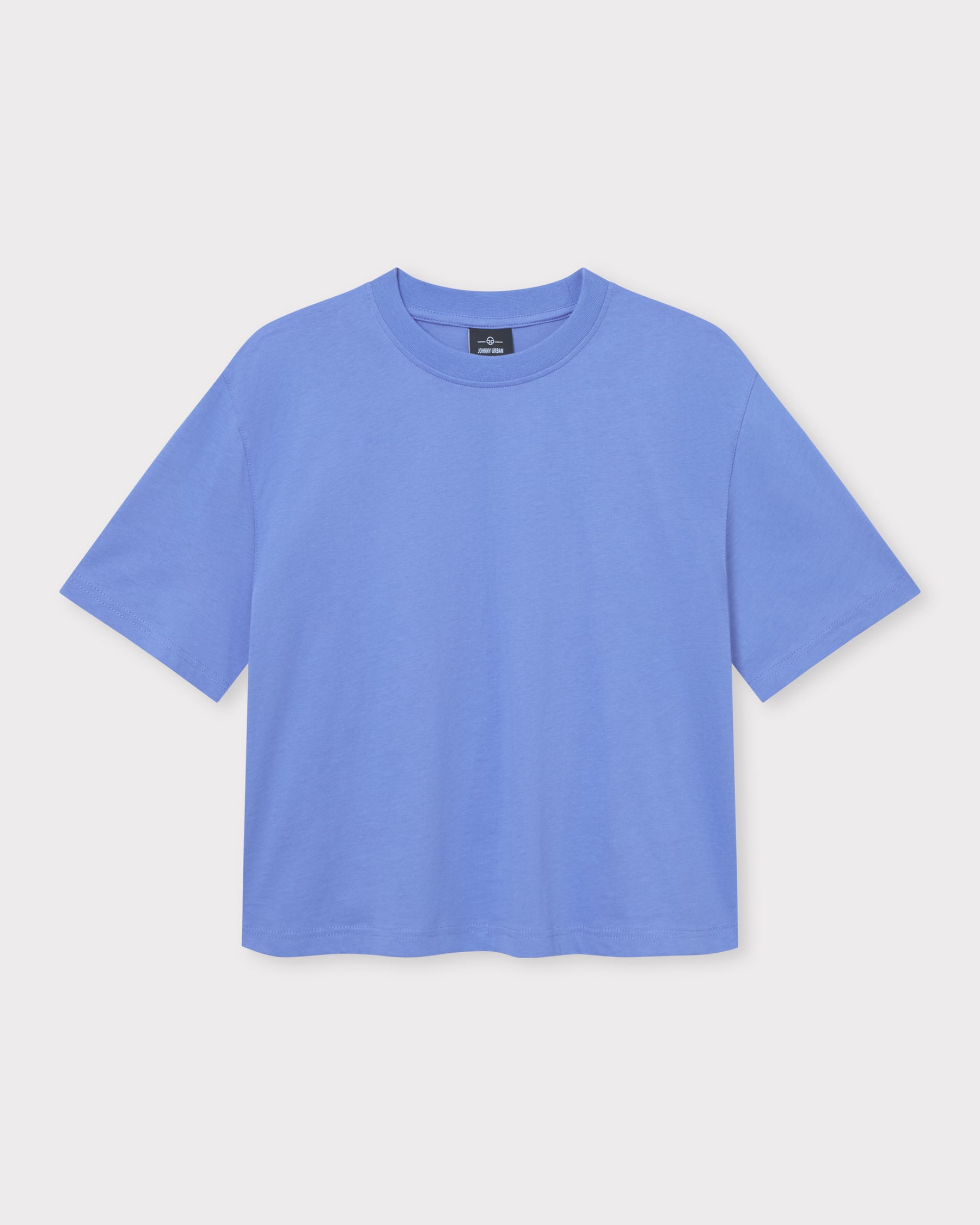Cropped T-Shirt 'Zoey JU' von Johnny Urban in Blaulila, kurzärmlig, rundhals