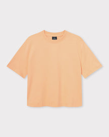 Cropped T-Shirt 'Zoey' in Pfirsichfarbe mit Rundhalsausschnitt und kurzen Ärmeln von Johnny Urban