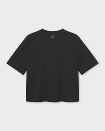 Schwarzes cropped T-Shirt 'Zoey' von Johnny Urban mit kurzem Schnitt und Rundhalsausschnitt