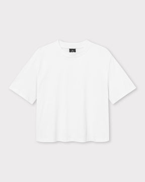 Weißes Cropped T-Shirt 'Zoey' von Johnny Urban mit Rundhalsausschnitt und kurzen Ärmeln