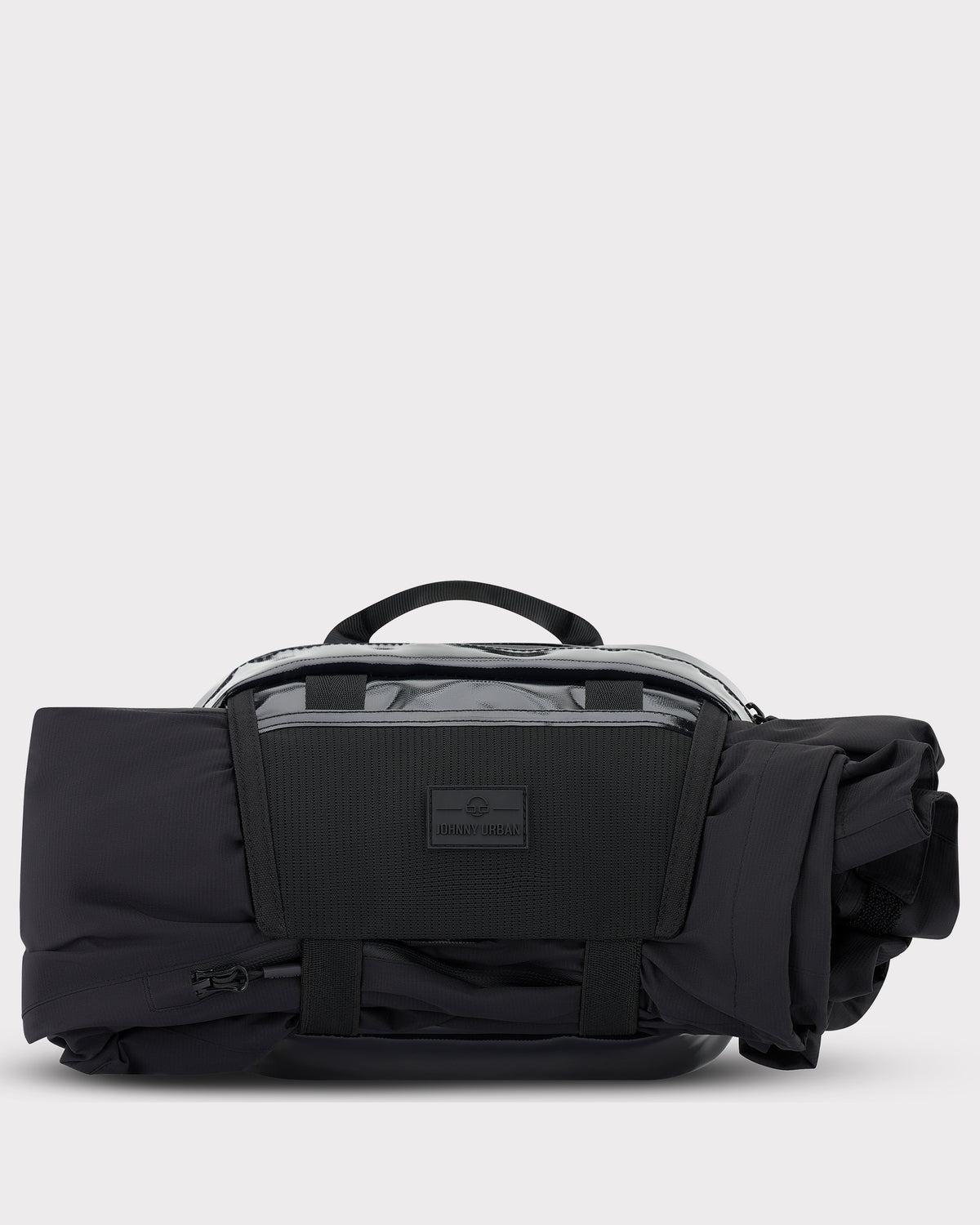 Schwarze Lenkertasche 'Nelson' von Johnny Urban mit Griff und Reißverschluss