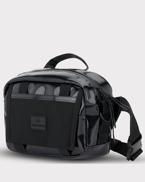 Schwarze Lenkertasche Fahrrad 'Nelson' von Johnny Urban mit Reißverschluss und Netzfach