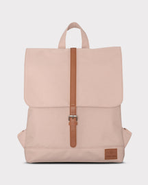 Damen-Rucksack Mia in rosa mit braunem Riemen und Johnny Urban Logo in Lederoptik