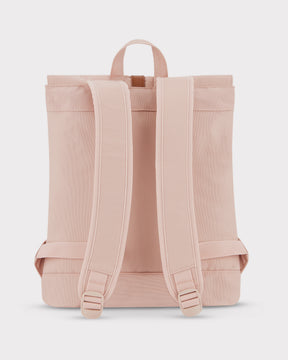 Rückansicht des rosa Damen-Rucksacks 'Mia' mit gepolsterten Trägern und Griff